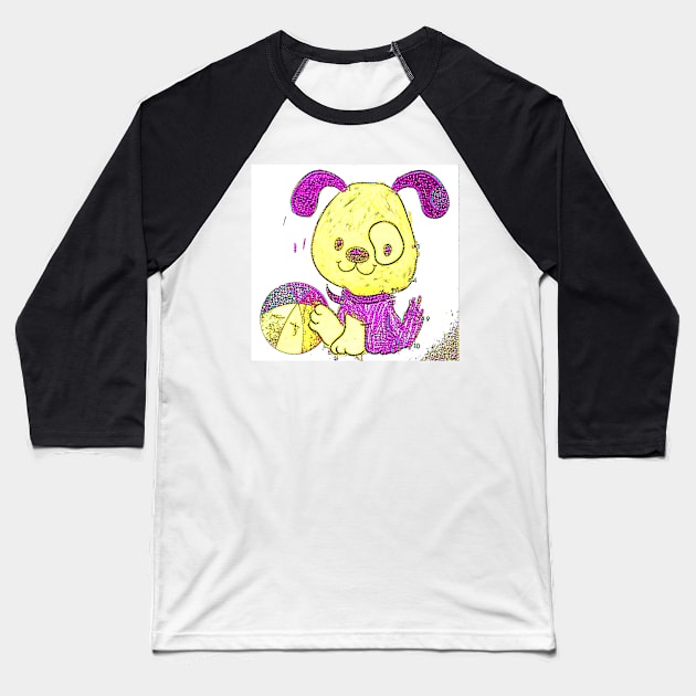 Doggie By Numbers With Candy Baseball T-Shirt by Tovers